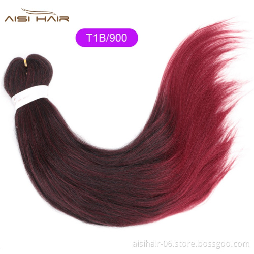 Aisi Hair High Quality Cheap Price Ombre Color Jumbo Fiber For Women Pre Stretched Synthetic Crochet Braiding Hair Extensions